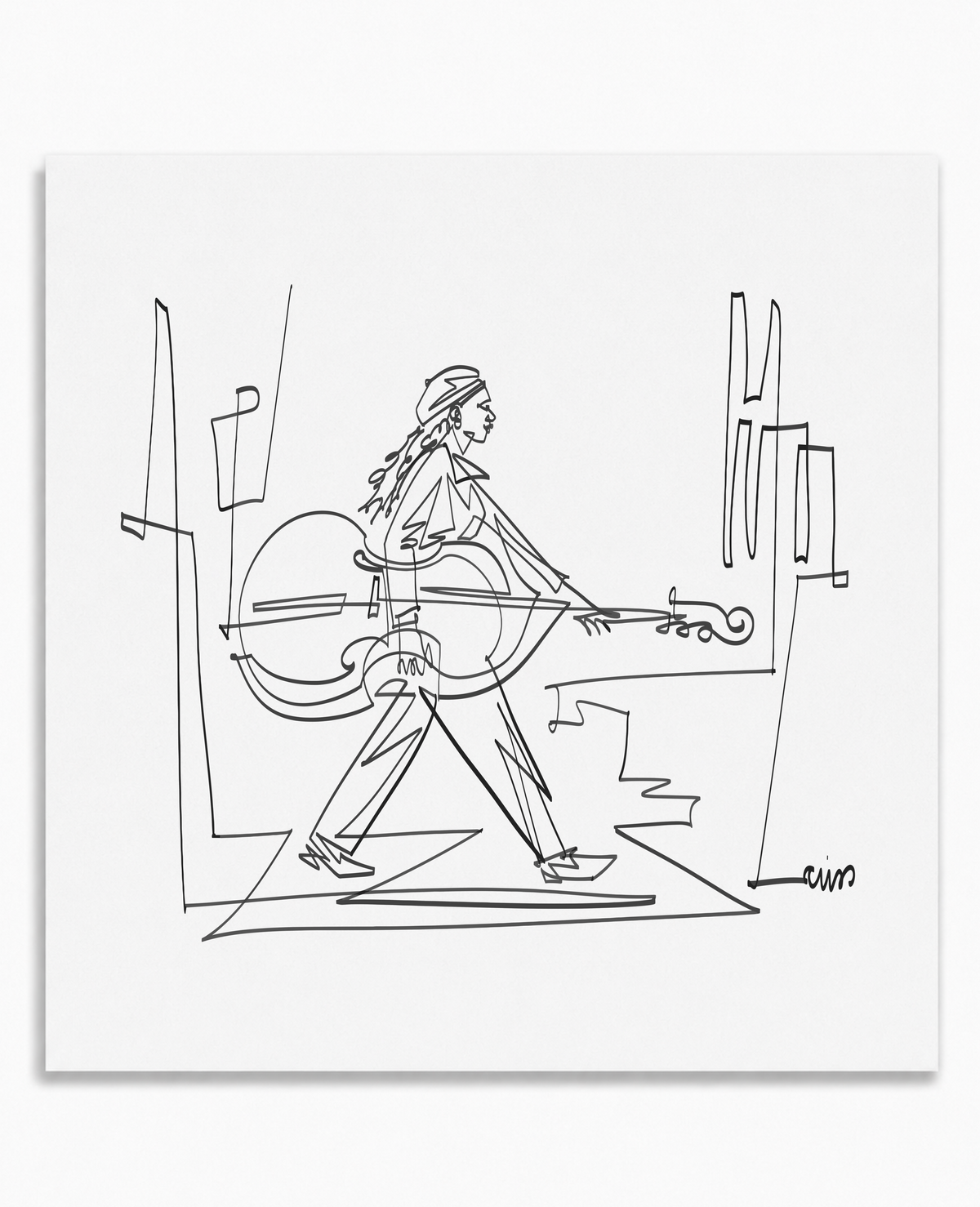 Crossing with a Cello — Art Print