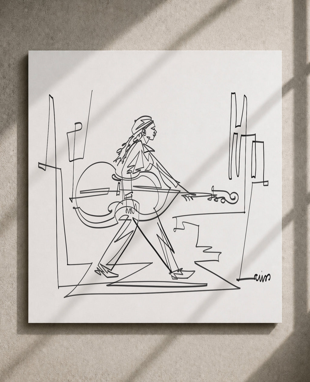 Crossing with a Cello — Art Print