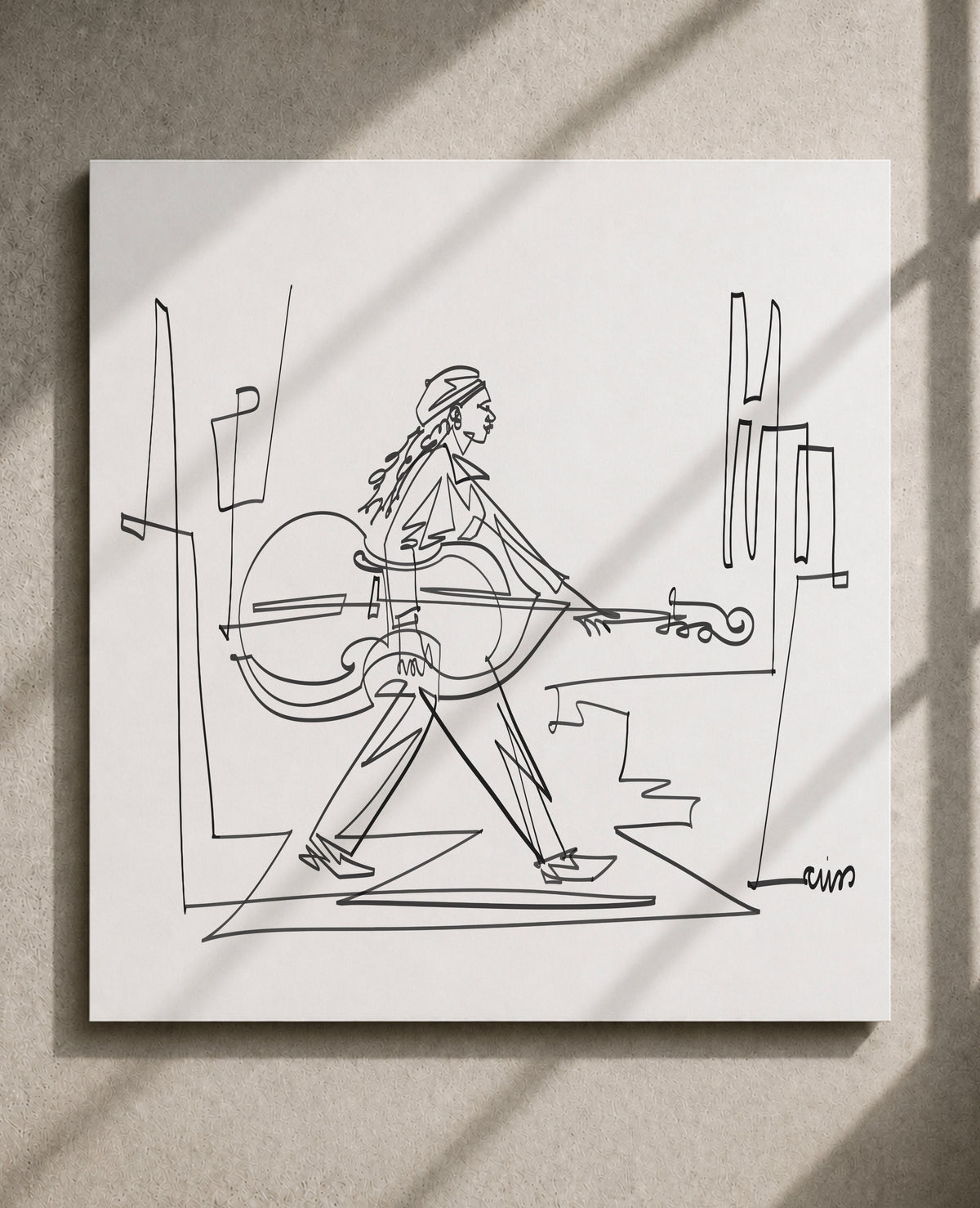 Crossing with a Cello — Art Print