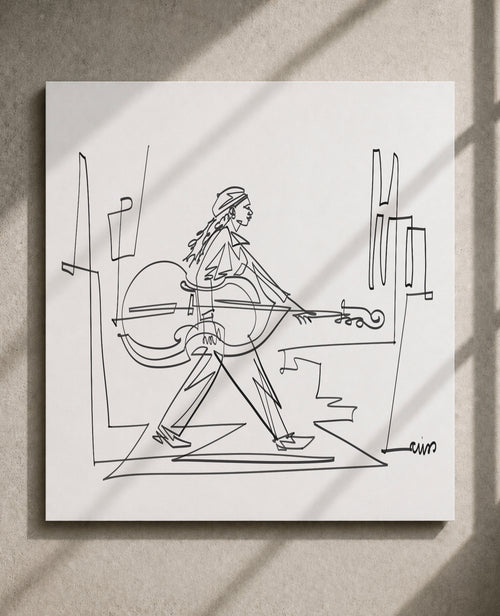 Crossing with a Cello — Art Print