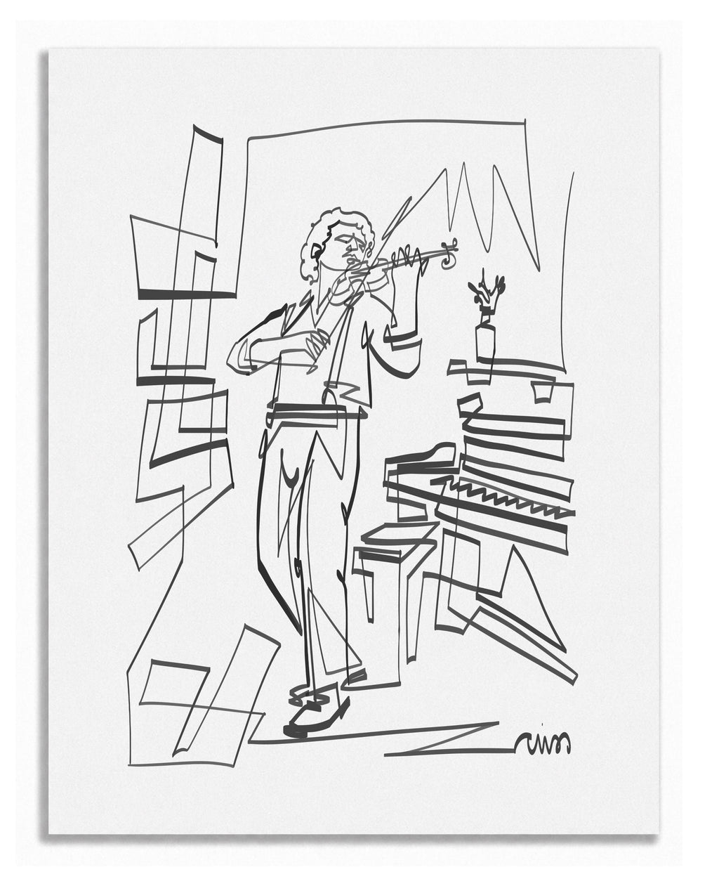 Violin Between the Lines — Art Print
