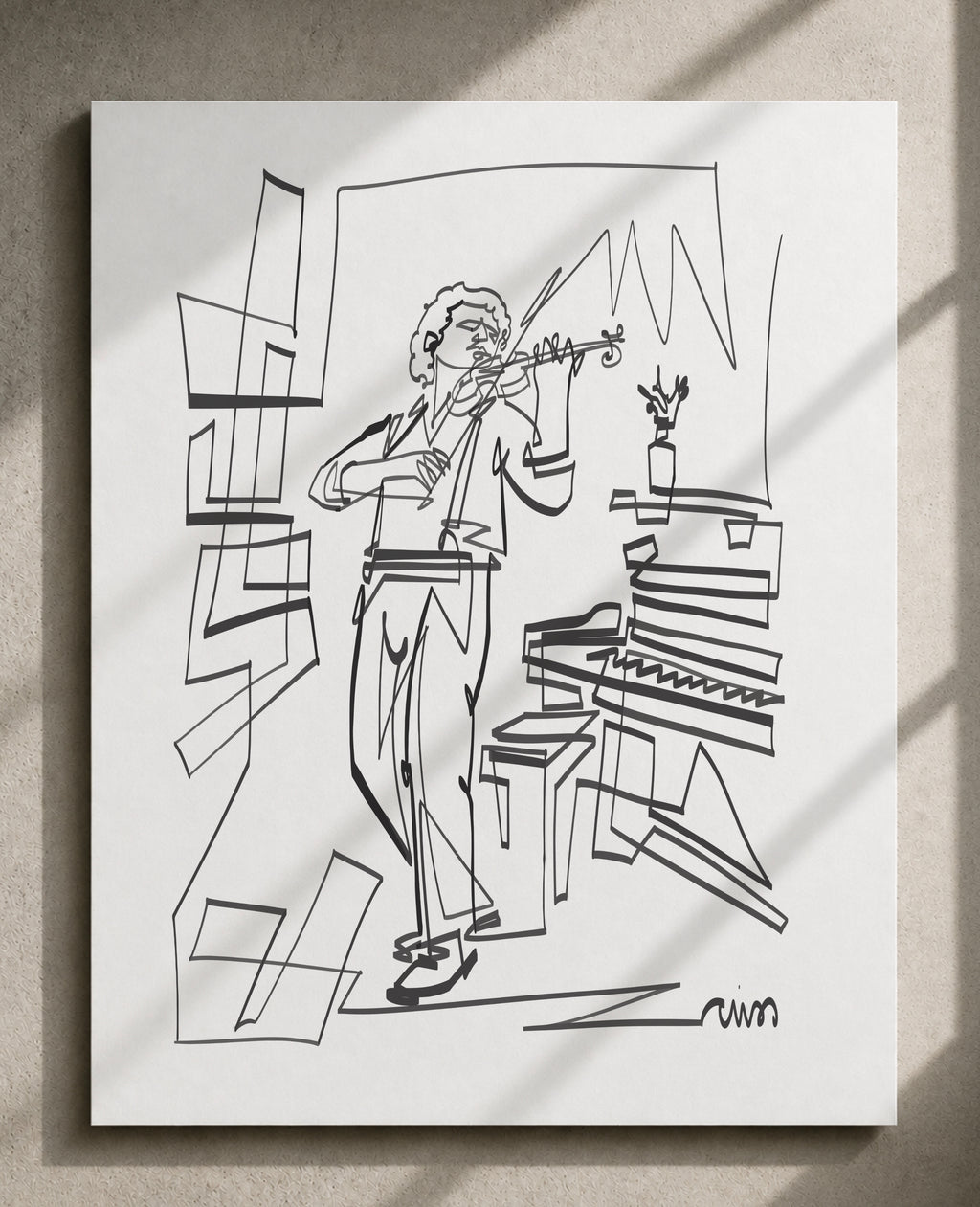 Violin Between the Lines — Art Print