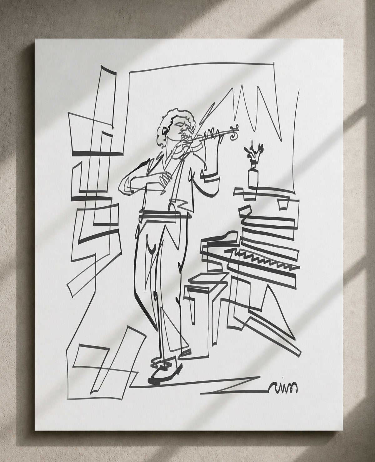 Violin Between the Lines — Art Print