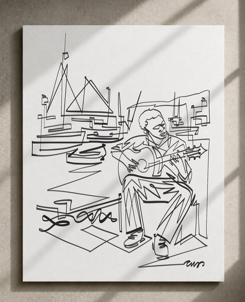 Harbor Guitarist — Art Print