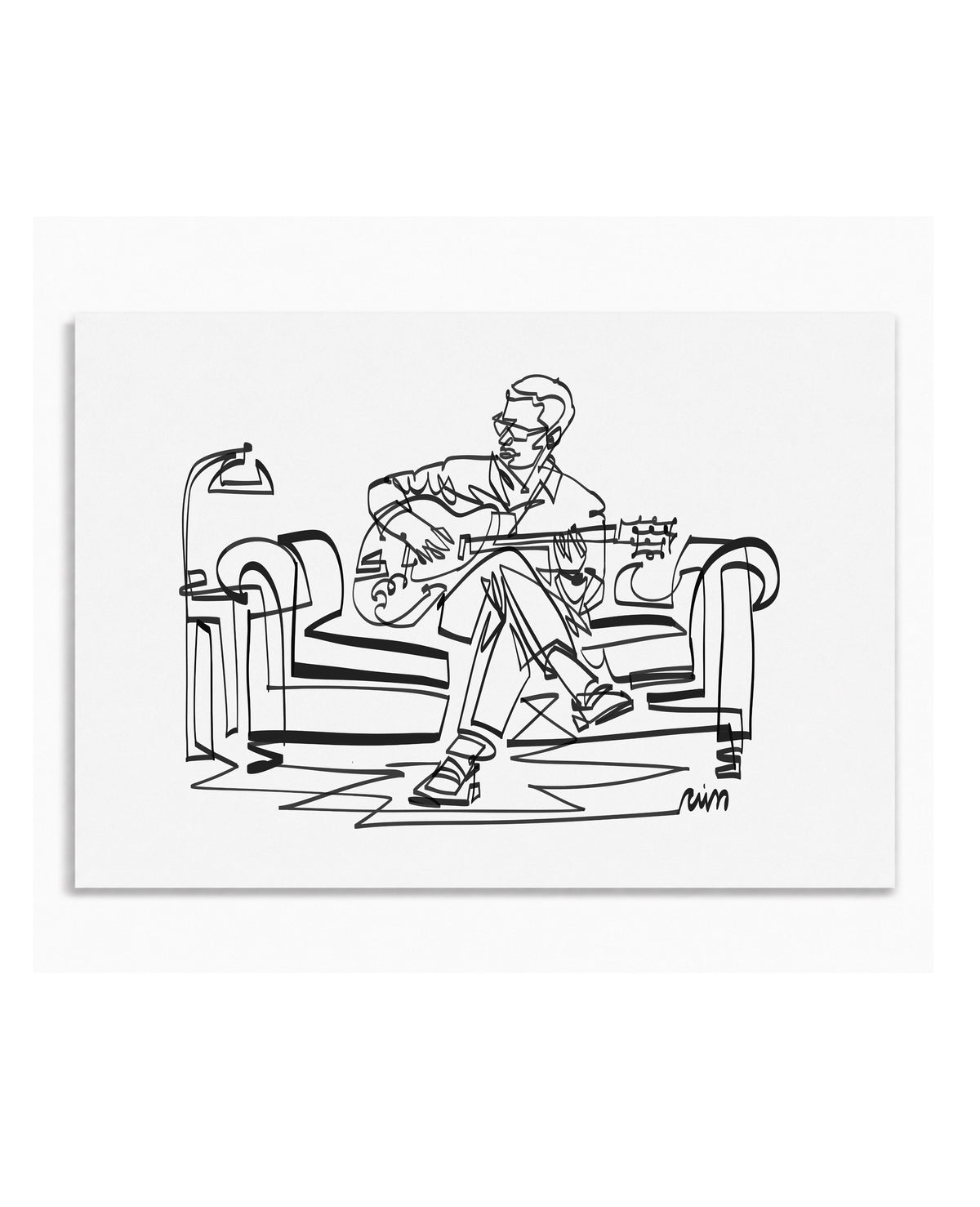 Living Room Guitarist — Art Print