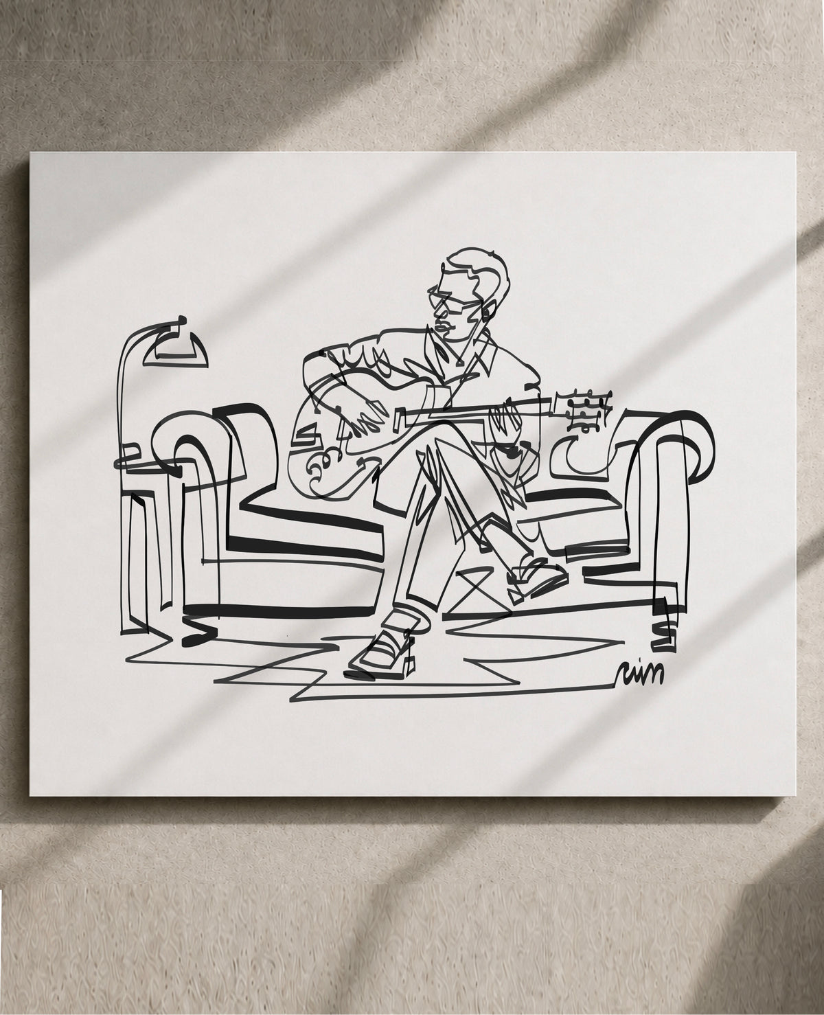 Living Room Guitarist — Art Print