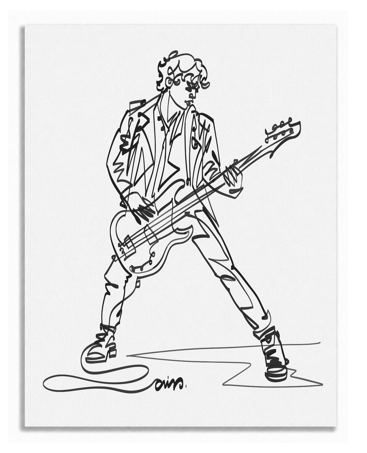 Standing Bass Guitarist — Art Print
