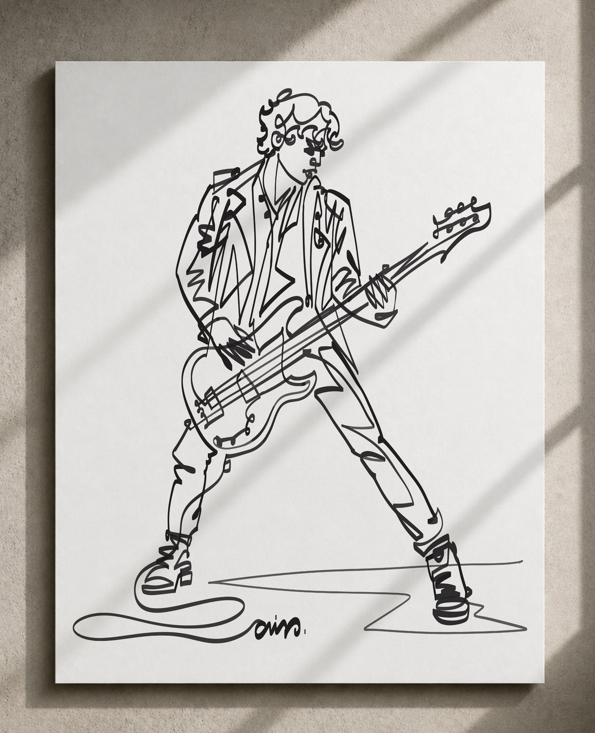 Standing Bass Guitarist — Art Print