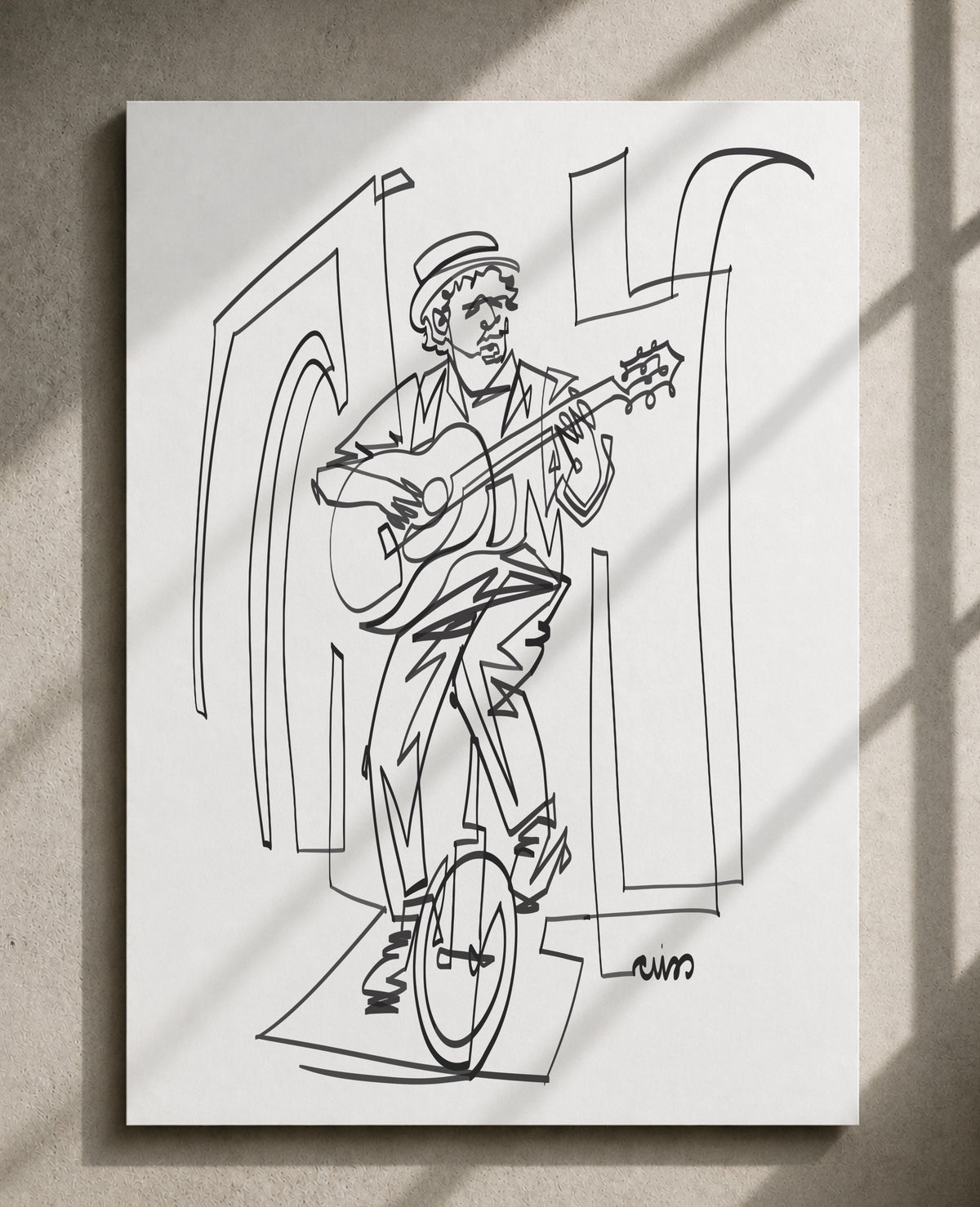 Musician on a Unicycle — Art Print