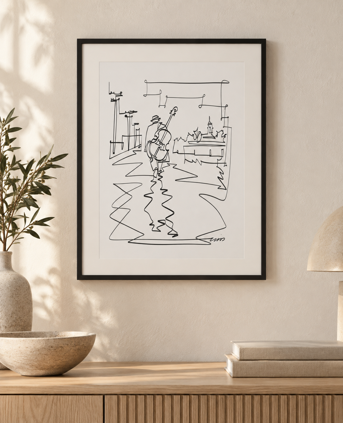 A New Road — Art Print in an illustrative interior. Frame and mat not included.