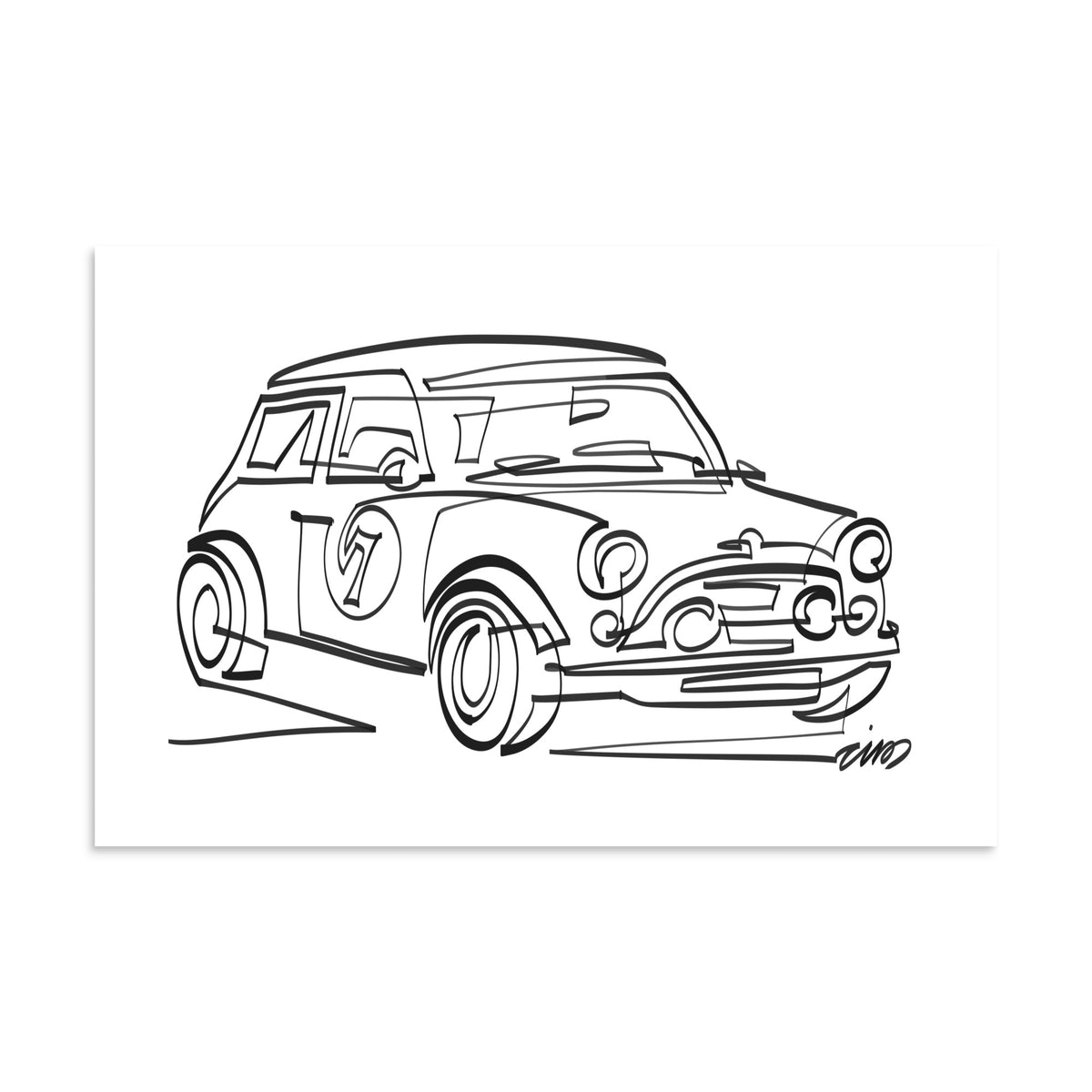 Mini Classic line art poster by Cris D. — 8 × 12 inch paper size