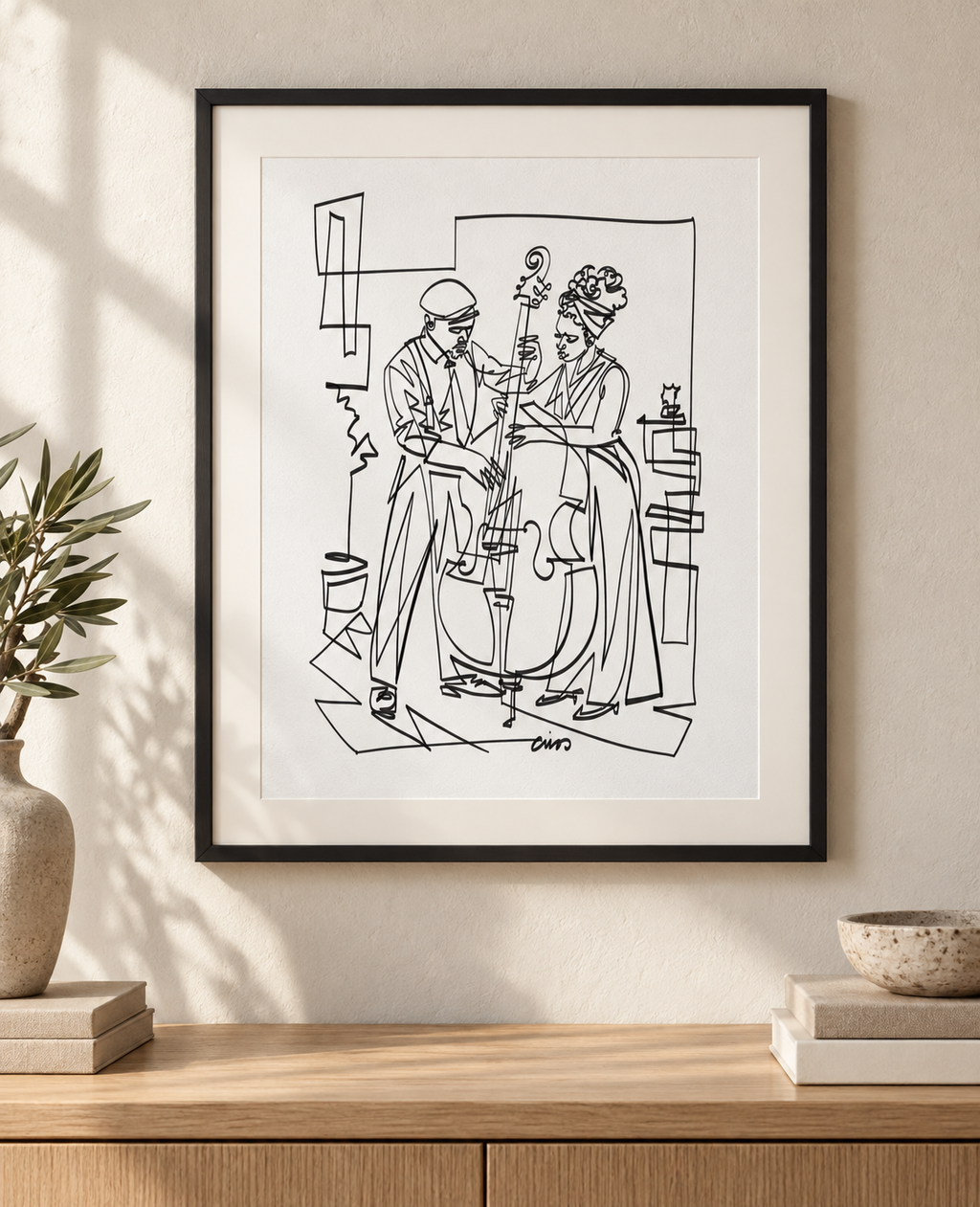 The Space Between Notes — Art Print in an illustrative interior. Frame and mat not included.