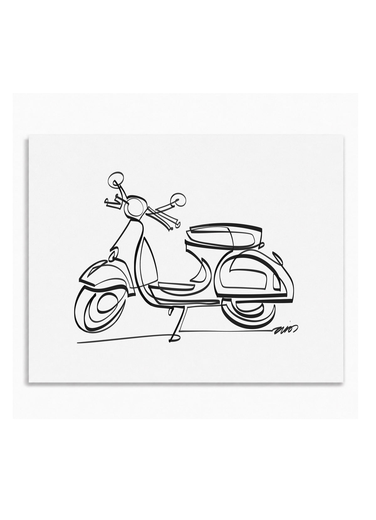 Vespa White — 14 × 11 inch unframed print, studio mockup