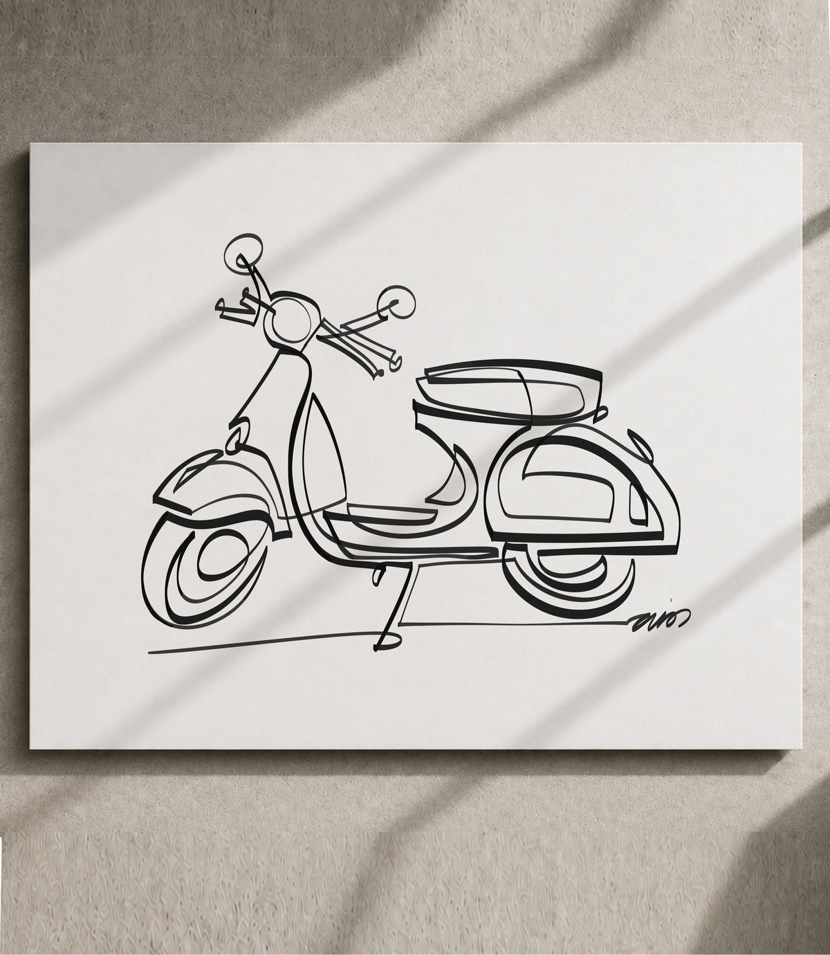 Vespa White — 14 × 11 inch unframed print, window light mockup
